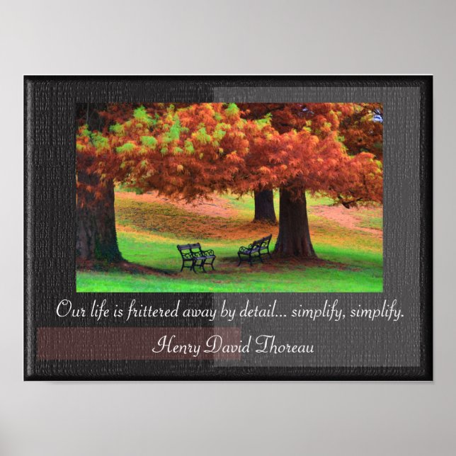 Simplify, Simplify - Thoreau quote - art print (Front)
