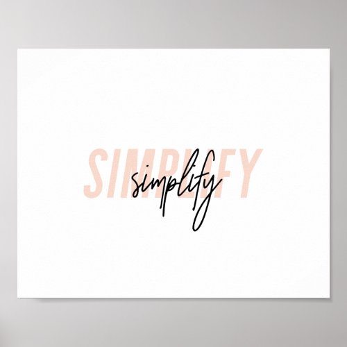 Simplify Word Art  Pink 8x10 Poster