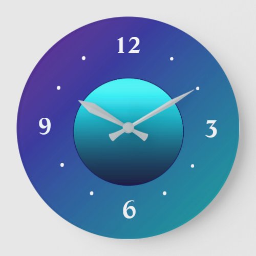 Simplistic Aqua Green Moon Large Clock