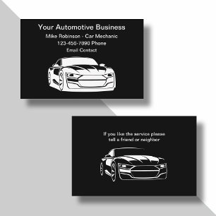 Simplistic Automotive Car Mechanic Business Cards