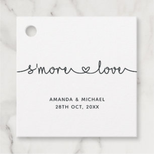 Simplistic Black and White Typography S'more Love Favor Tags