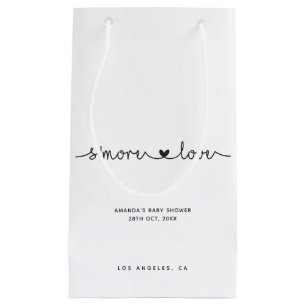 Simplistic Black and White Typography S'more Love Small Gift Bag
