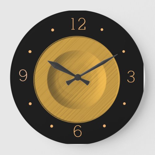 Simplistic Black and Yellow Gold Wall Clock