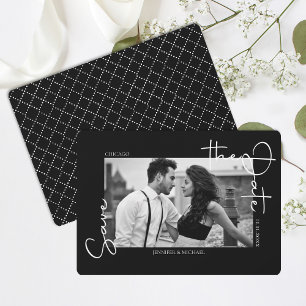 Simplistic Black White Photo Save The Date