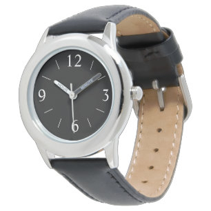 Simplistic Black with White Numerals> Men's Watch