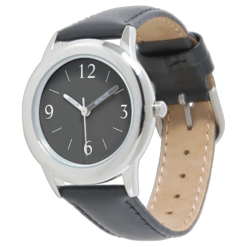 Simplistic Black with White Numerals Mens Watch