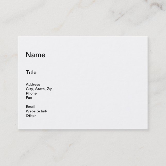 Simplistic Business Information and Title Chubby Card (Front)