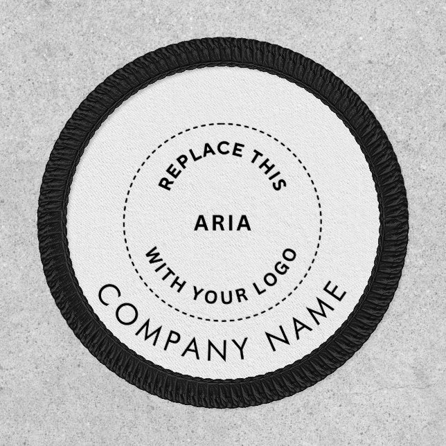 Simplistic Business Logo Company Name White Patch (Front)