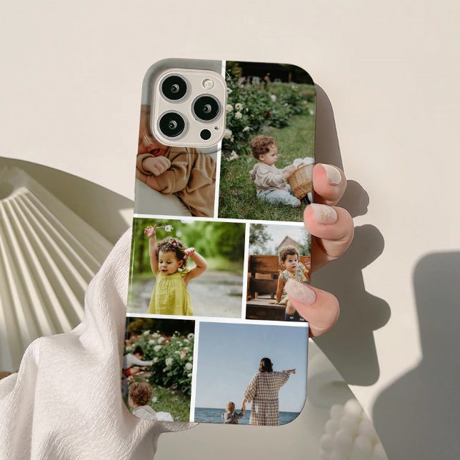 Simplistic Family 6 Photo Collage Case-Mate iPhone Case (Creator Uploaded)