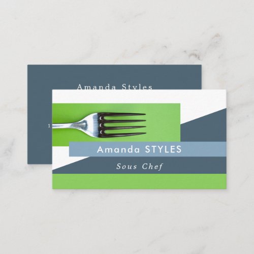 Simplistic Fork Chef Cooking Business Card