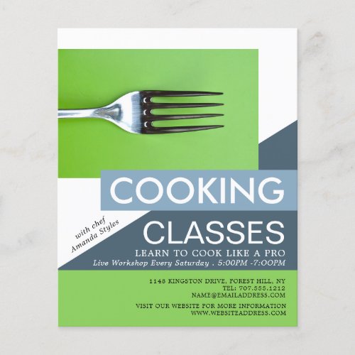 Simplistic Fork Cooking Classes Advertising Flyer