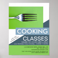 Simplistic Fork, Cooking Classes Advertising