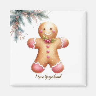 Simplistic Gingerbread Man Cookie Lover Magnet