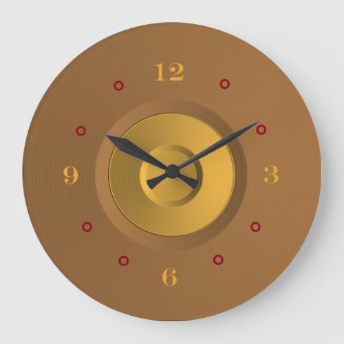Simplistic Gold and Tan Wall Clock