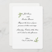 Simplistic Green Leaf Wedding Invitation (Front/Back)