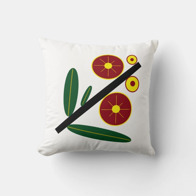 "Simplistic Imagery" 16" x 16" Throw Pillow (Front)