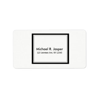 Simplistic Minimalist Black and White Label