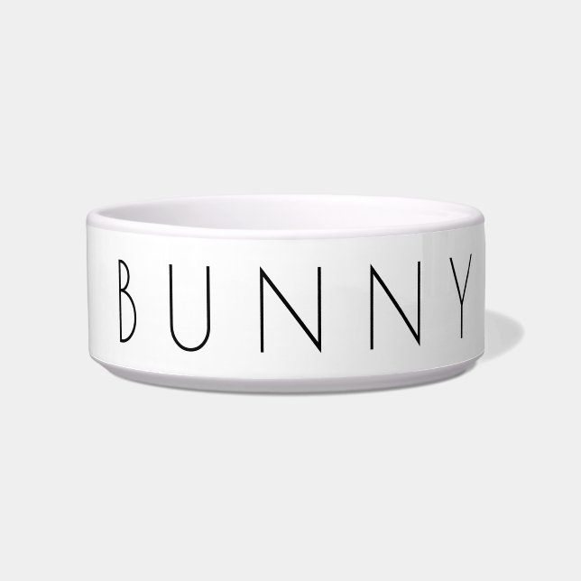 Simplistic Minimalist Bunny Food Feeding Bowl (Front)