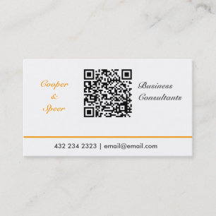 Simplistic Minimalist QR Code Neutral Business Card