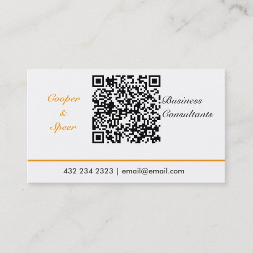Customizable Simple Generic  QR Code Neutral Business Card Template