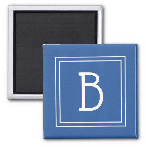Simplistic Monogrammed Initial Letter Royal Blue Magnet