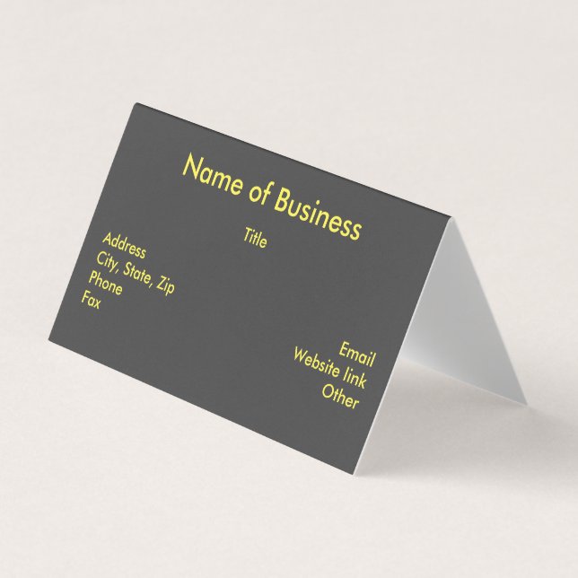 Simplistic Name of Business and Information, ZSSG Card (Front)