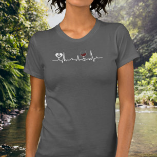 Simplistic Paws and Wine Heartbeat T-Shirt