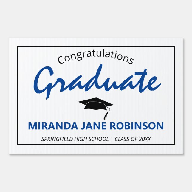 Simplistic Personalized Graduation  Sign (Front)