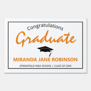 Simplistic Personalized Graduation  Sign