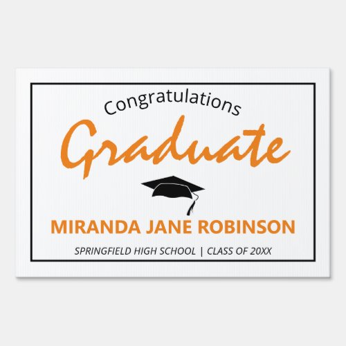 Simplistic Personalized Graduation  Sign
