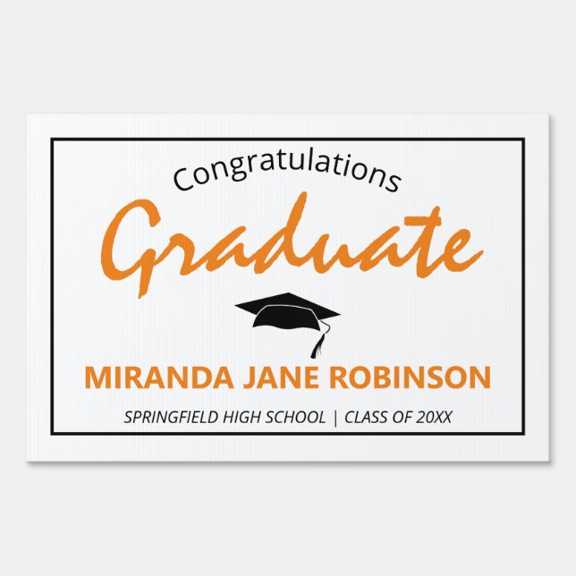 Simplistic Personalized Graduation  Sign (Front)