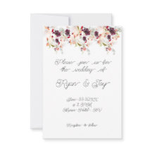 Simplistic Pink/Peach Floral Wedding Invitation