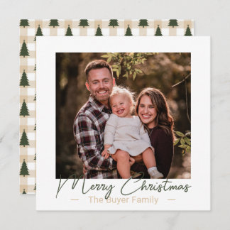Simplistic Pleasures One Photo Christmas Card