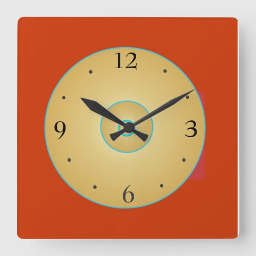 Simplistic Red Yellow with GreenKitchen Clock