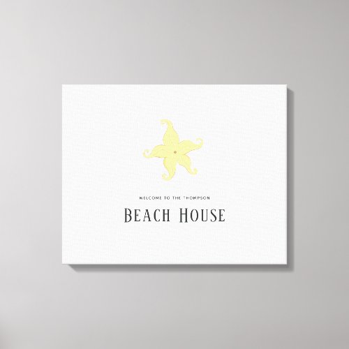 Simplistic Starfish Beach House Canvas Print