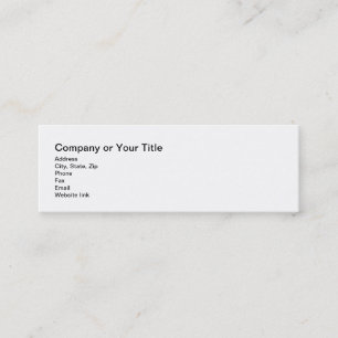 Simplistic Style Company or Title Information Mini Business Card