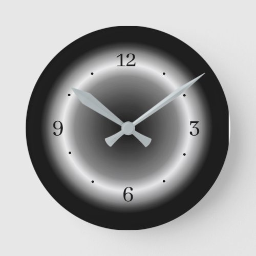 Simplistic White Gray Illuminated Ring Design Round Clock