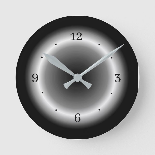 Simplistic White /Gray Illuminated Ring Design Round Clock (Front)