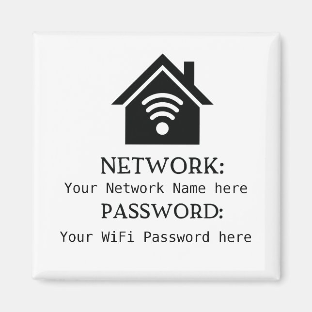 Simplistic WiFi Details Network Password Magnet (Front)