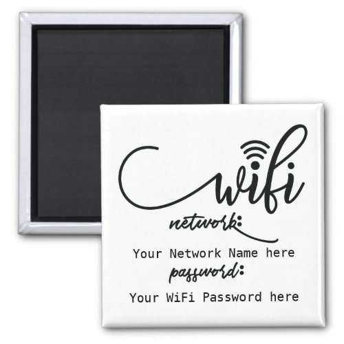 Simplistic WiFi Details Network Password Magnet