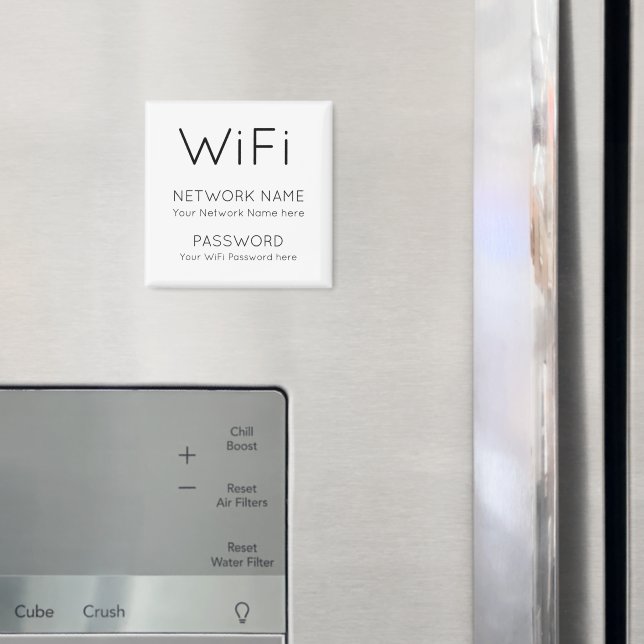 Simplistic WiFi Details Network Password White Magnet (In Situ (Fridge))