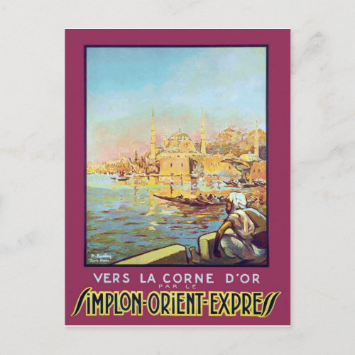 Simplon Orient Express Istanbul city port Postcard