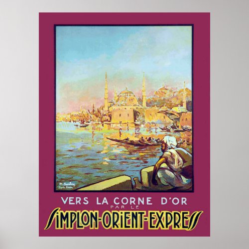 Simplon Orient Express Istanbul city port Poster