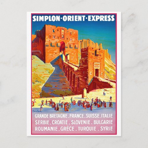 Simplon Orient Express railway system travel Postcard