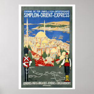 Simplon Orient Express Railways from Paris to Lyon Poster