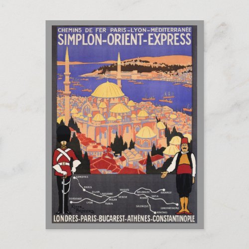 Simplon Orient Express to Constantinople Postcard
