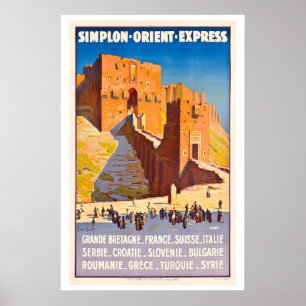 Simplon Orient Express Travel by Train Vintage Poster