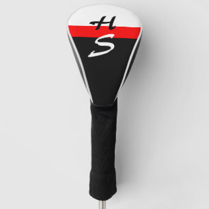 Simply 2 colors & stripe fire red golf head cover