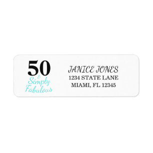 Simply 50 and Fabulous Return Address Label