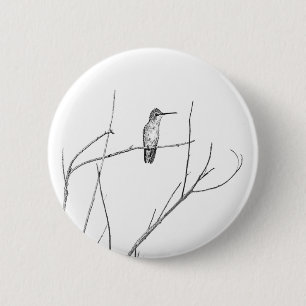 Simply a Hummingbird on a stick Button